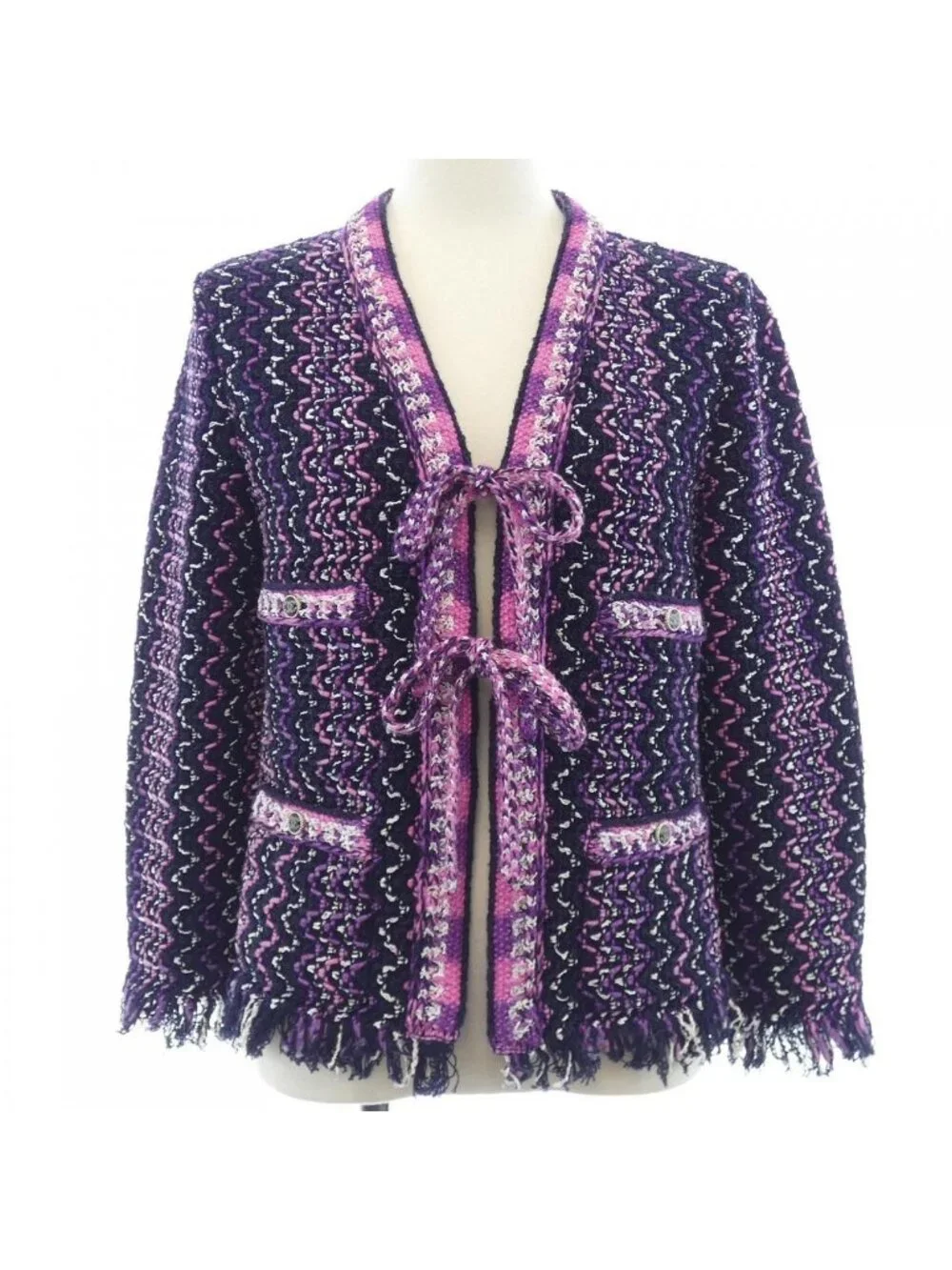 Chanel Collarless Jacket Black